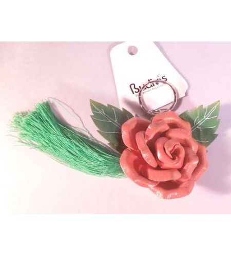 Tassel Keychain Leather Flower