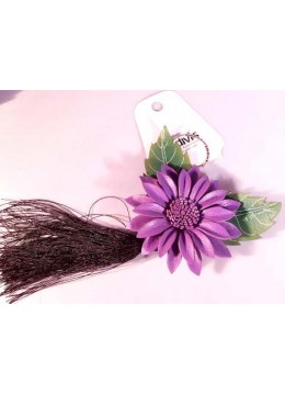 Tassel Keychain Leather Flower