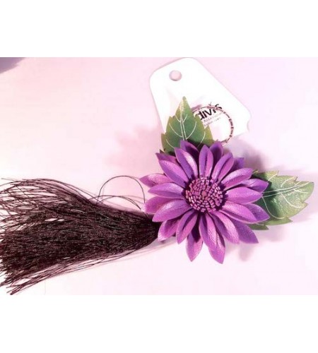 Tassel Keychain Leather Flower