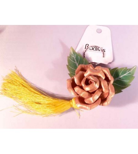 Tassel Keychain Leather Flower