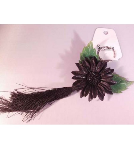 Tassel Keychain Leather Flower