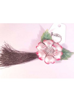 Tassel Keychain Leather Flower