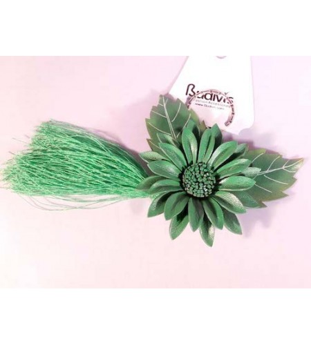 Tassel Keychain Leather Flower