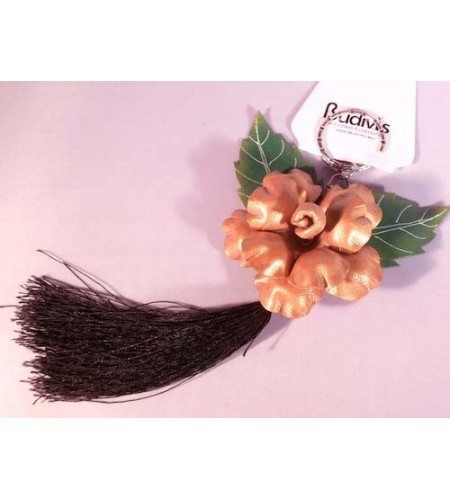 Tassel Keychain Leather Flower