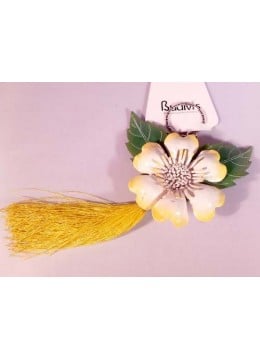 Tassel Keychain Leather Flower