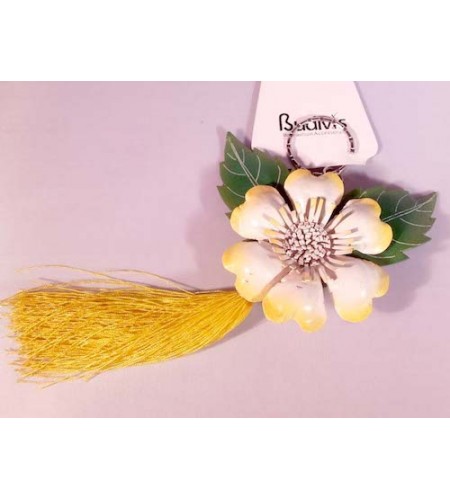 Tassel Keychain Leather Flower