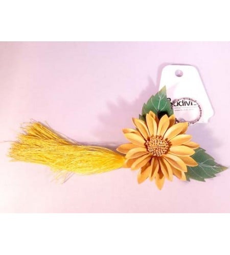 Tassel Keychain Leather Flower