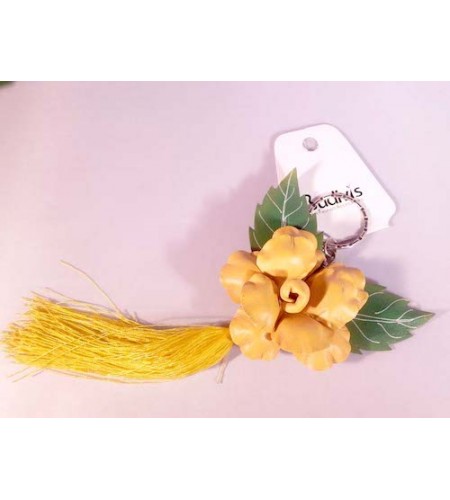 Tassel Keychain Leather Flower