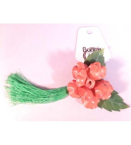 Tassel Keychain Leather Flower