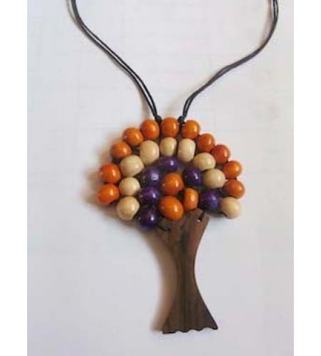 Wood Beads Tree Necklace