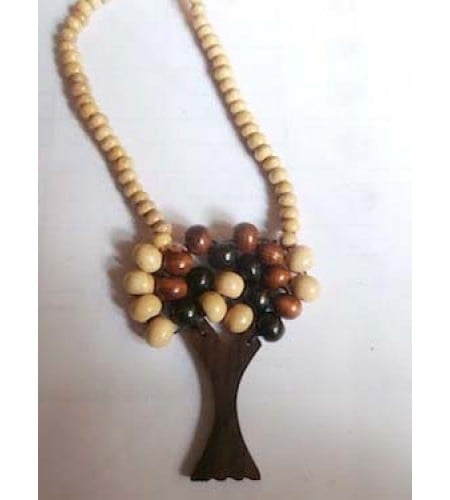 Wood Beads Tree Necklace