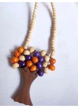 Wood Beads Tree Necklace