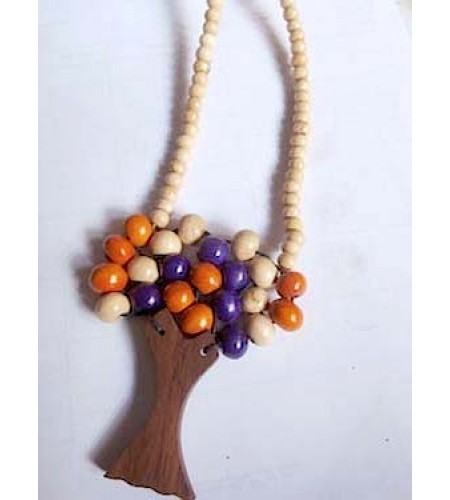 Wood Beads Tree Necklace