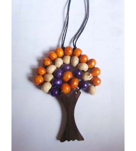 Wood Beads Tree Necklace