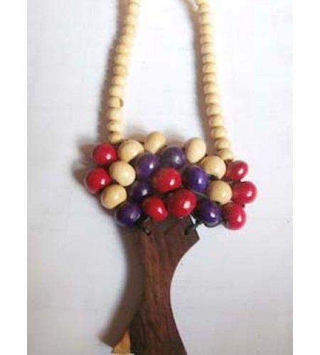 Wood Beads Tree Necklace