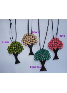 Wood Beads Tree Necklace