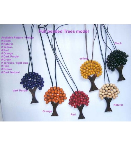 Wood Beads Tree Necklace