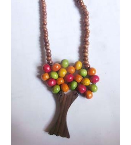 Wood Beads Tree Necklace