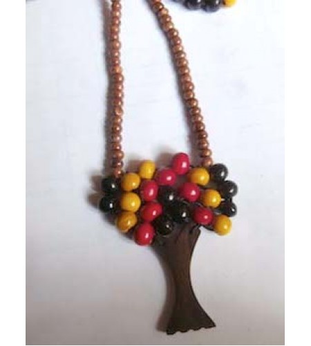 Wood Beads Tree Necklace