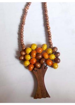 Wood Beads Tree Necklace