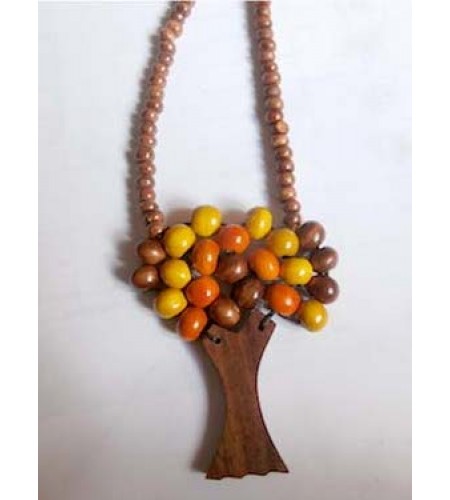 Wood Beads Tree Necklace