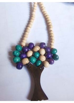 Wood Beads Tree Necklace