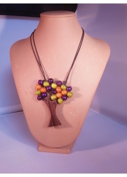 Wood Beads Tree Necklace