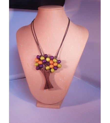 Wood Beads Tree Necklace