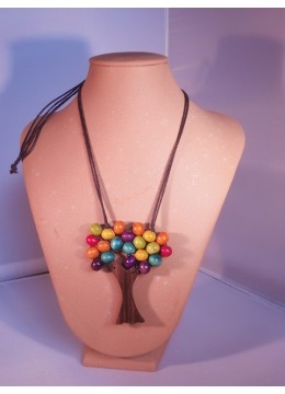 Wood Beads Tree Necklace