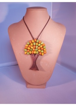 Wood Beads Tree Necklace