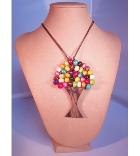 Wood Beads Tree Necklace