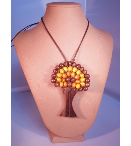 Wood Beads Tree Necklace