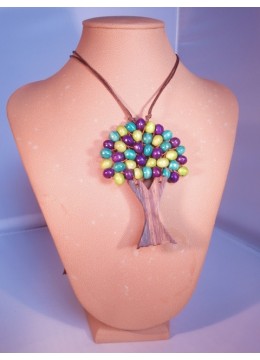 Wood Beads Tree Necklace