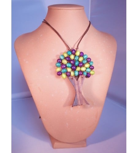 Wood Beads Tree Necklace