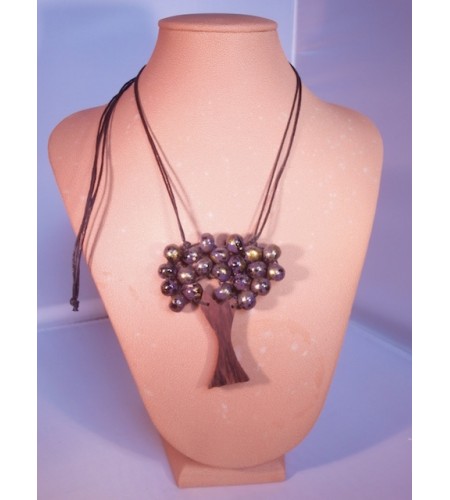 Wood Beads Tree Necklace