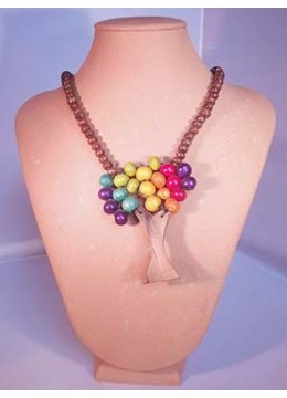 Wood Beads Tree Necklace