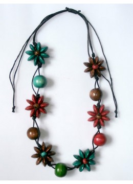 Wood Flower Necklace