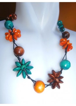 Wood Flower Necklace