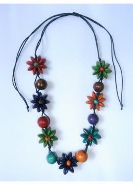 Wood Flower Necklace