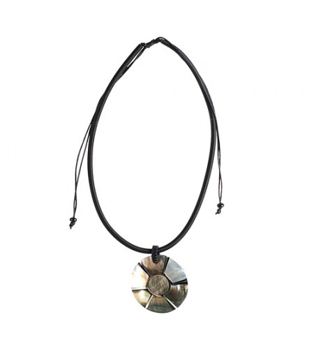 Bali Shell Resin Pendant With Rope Slide Necklace Wholesale