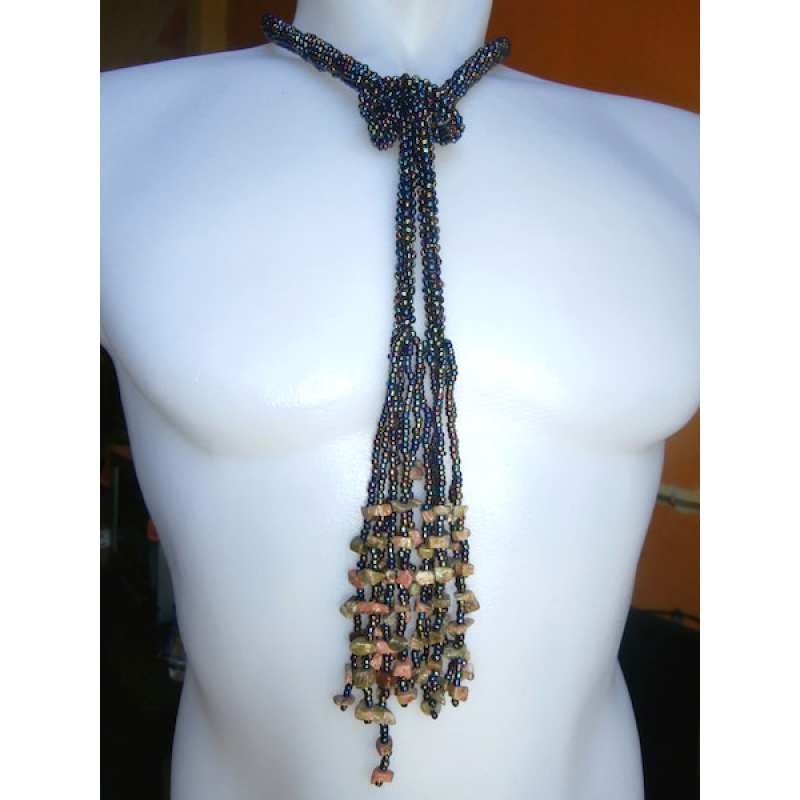 Beaded Tie Necklace