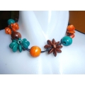 Wood Flower Necklace