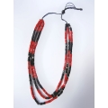 Beaded Wood Square Necklace