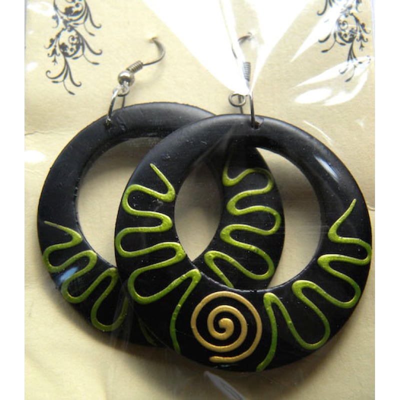 Bali Wooden Bead Earring