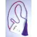 Long Beaded Tassel Necklace