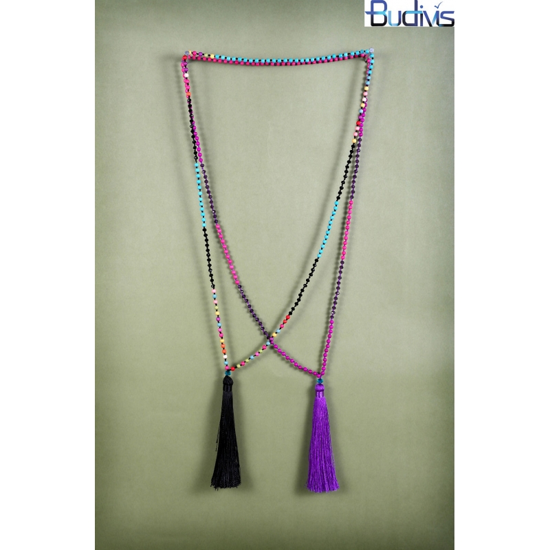 Long Beaded Tassel Necklace