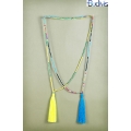 Long Bead Tassel Necklace