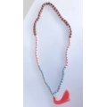 Beaded Long Tassel Necklace, Hand Knotted Tassel Necklaces, Bali Necklaces