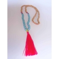 Beaded Long Tassel Necklace, Hand Knotted Tassel Necklaces, Bali Necklaces