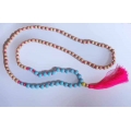 Beaded Long Tassel Necklace, Hand Knotted Tassel Necklaces, Bali Necklaces